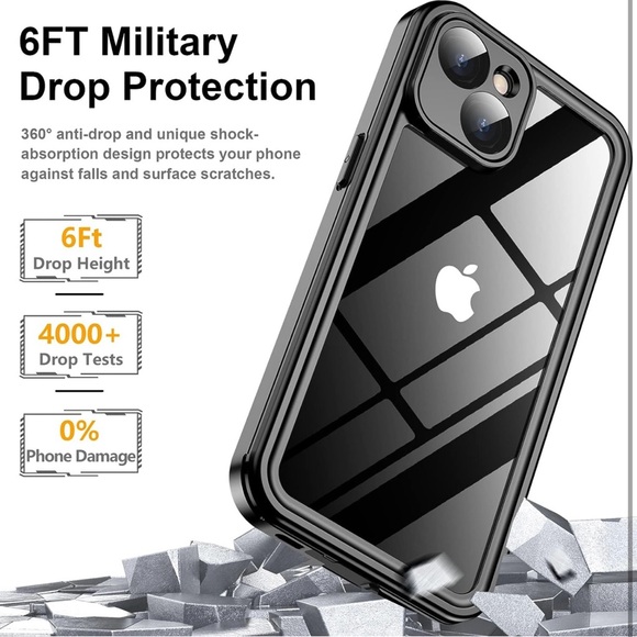 Temdan for iPhone 14 Case Waterproof,Built-in 9H Tempered Glass Screen Protector - Picture 5 of 10